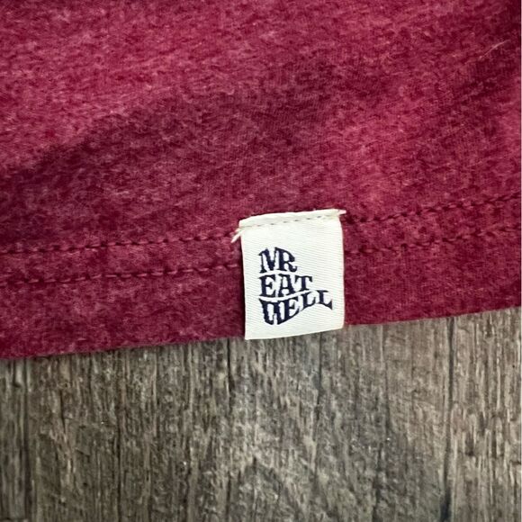 Mr. Eat Well Red Graphic Print Tee Pizza Design Short Sleeves Crewneck Size 2X - Picture 6 of 7